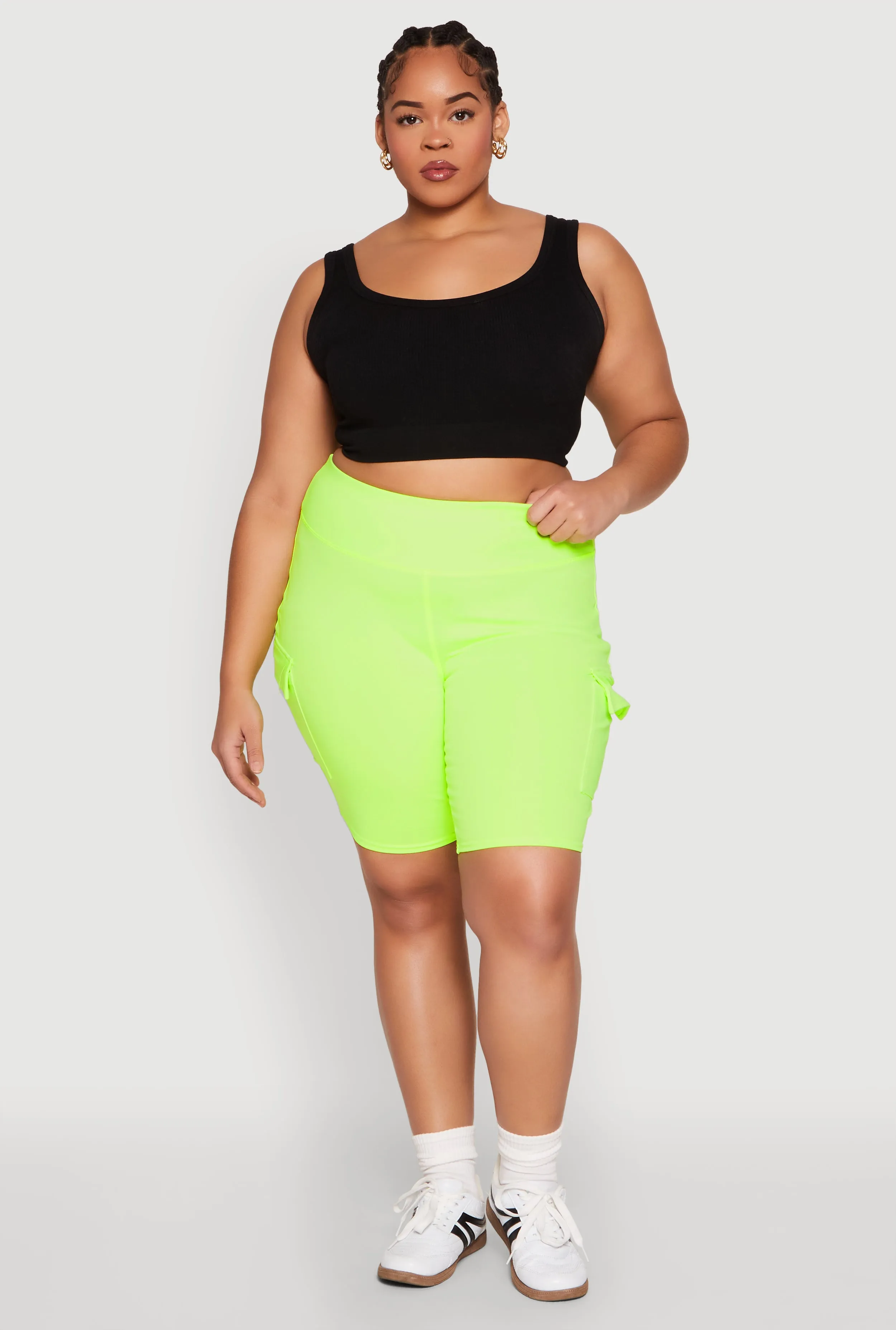 Plus Size Spandex Cargo Biker Shorts sold by Rainbow