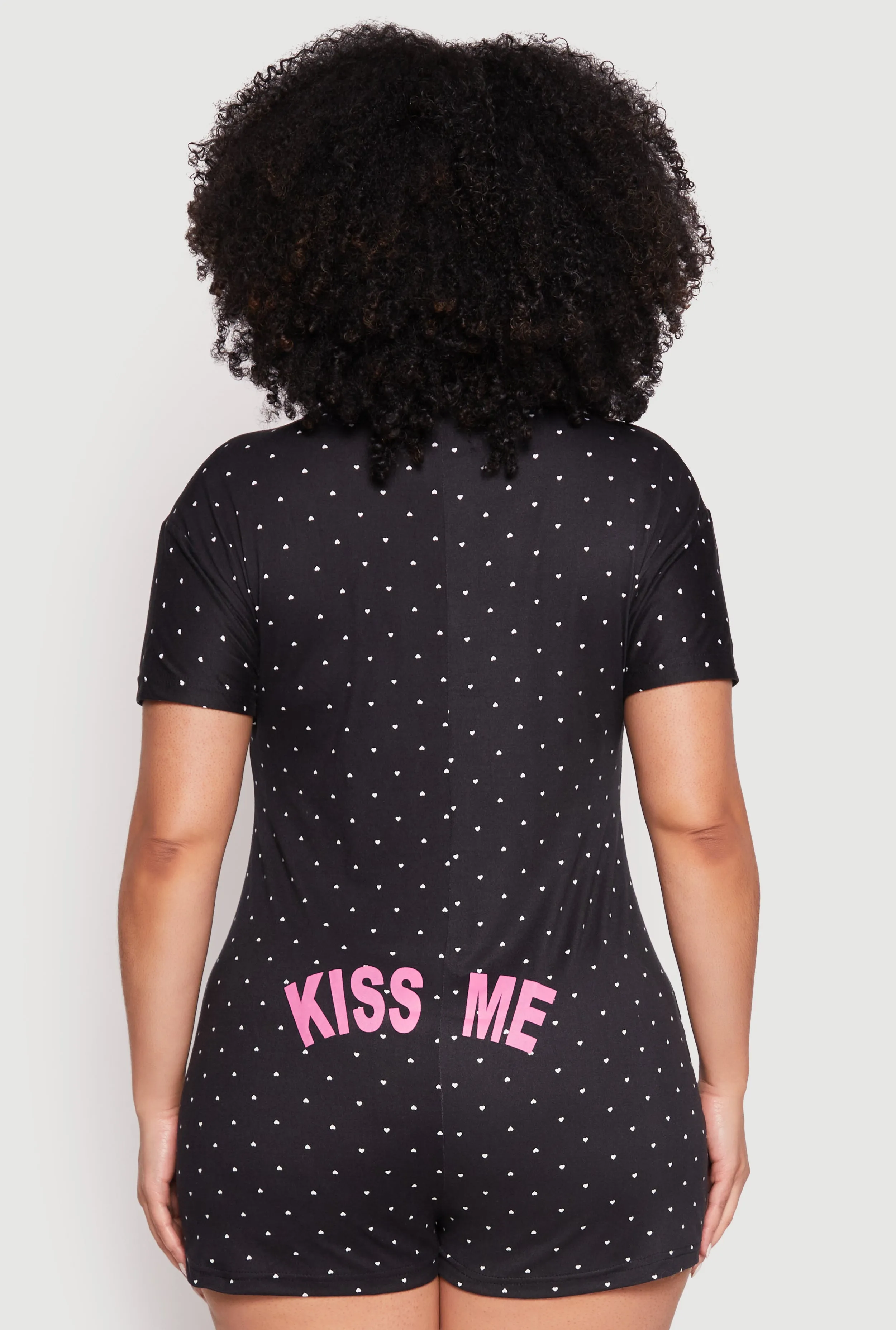 Plus Size Kiss Me Pajama Romper sold by Rainbow product image thumbnail 3
