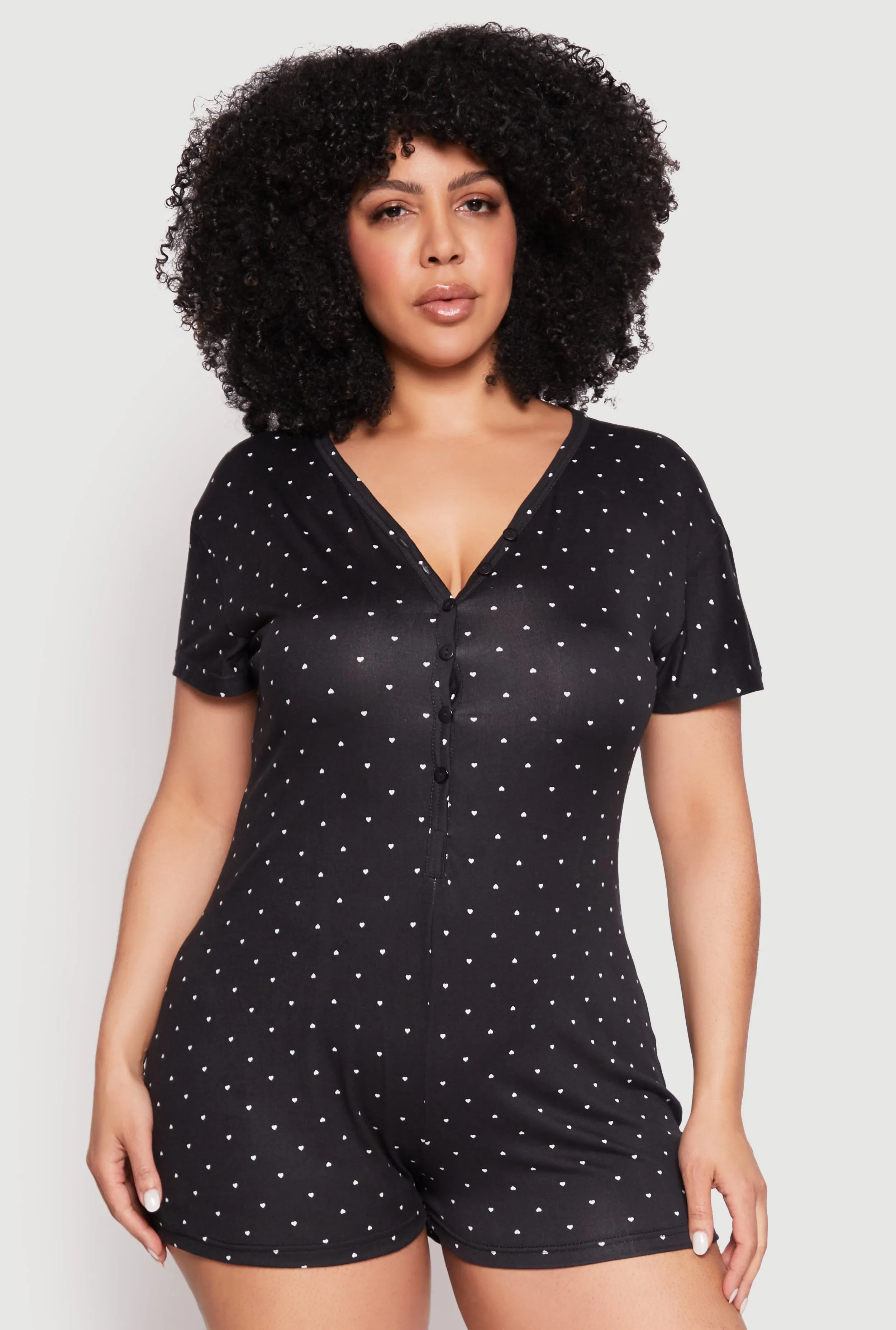 Plus Size Kiss Me Pajama Romper sold by Rainbow product image thumbnail 2