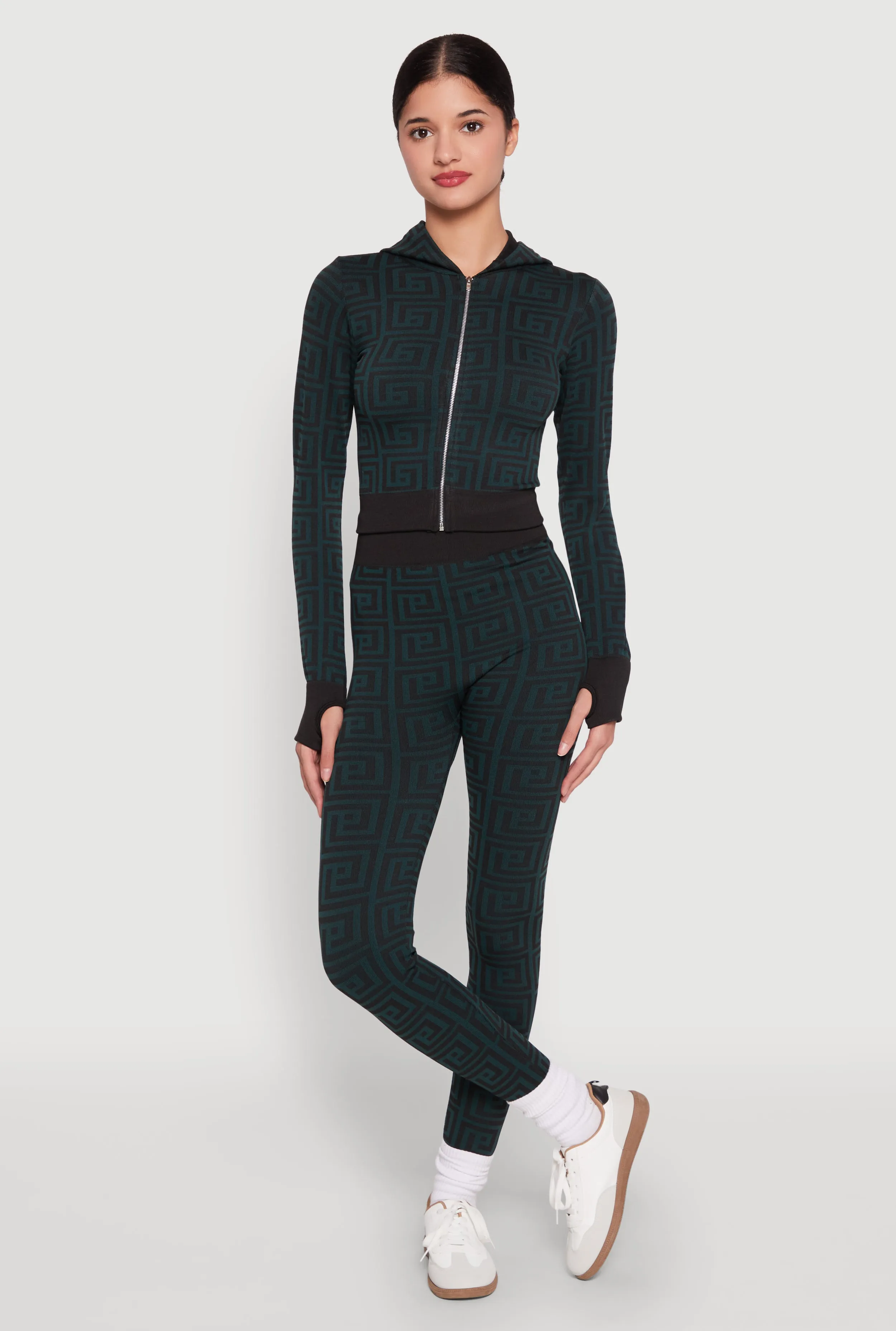 Color Block Greek Key Print Leggings sold by Rainbow product image thumbnail 2