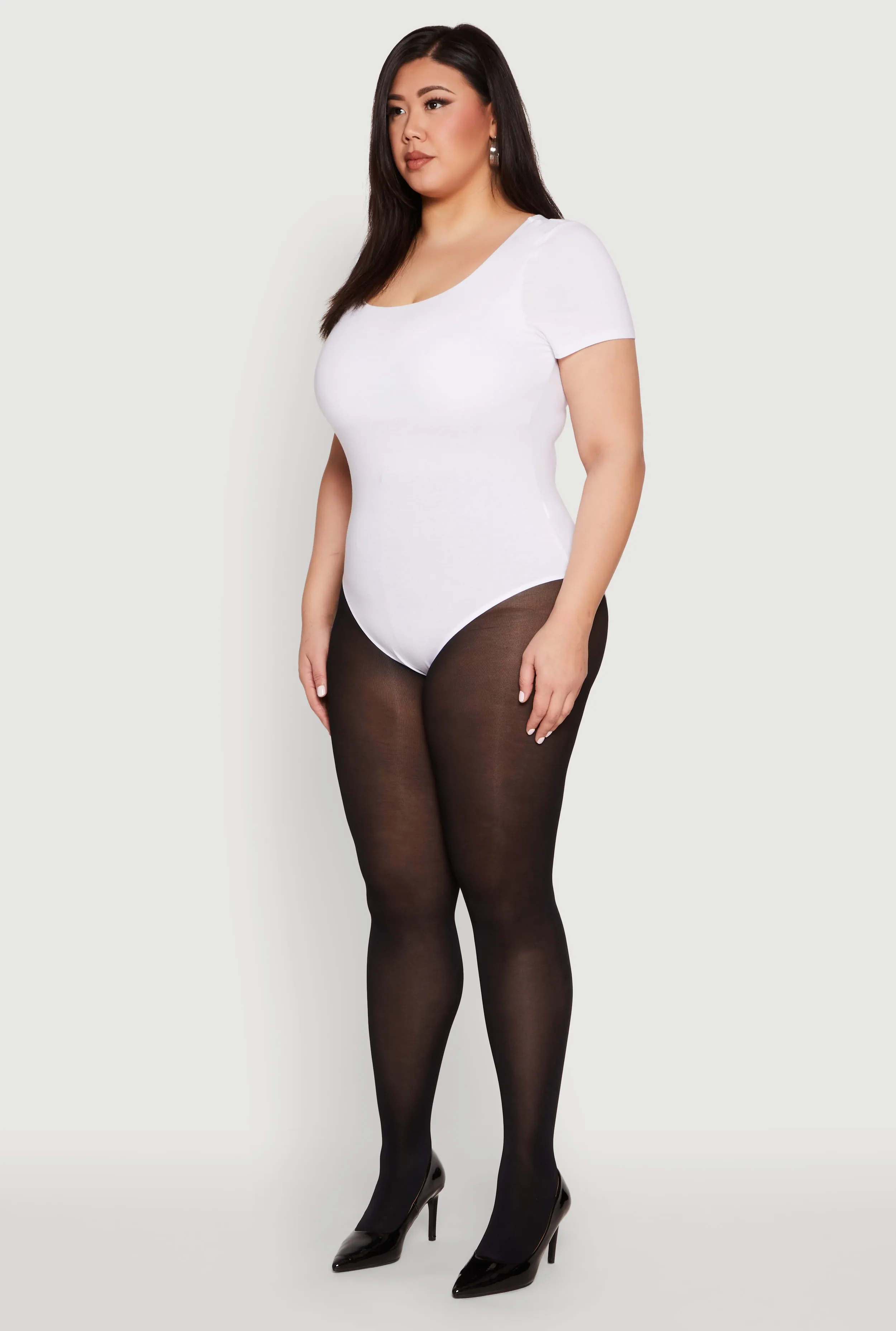 Plus Size Scoop Neck Double Layered Bodysuit sold by Rainbow product image thumbnail 5