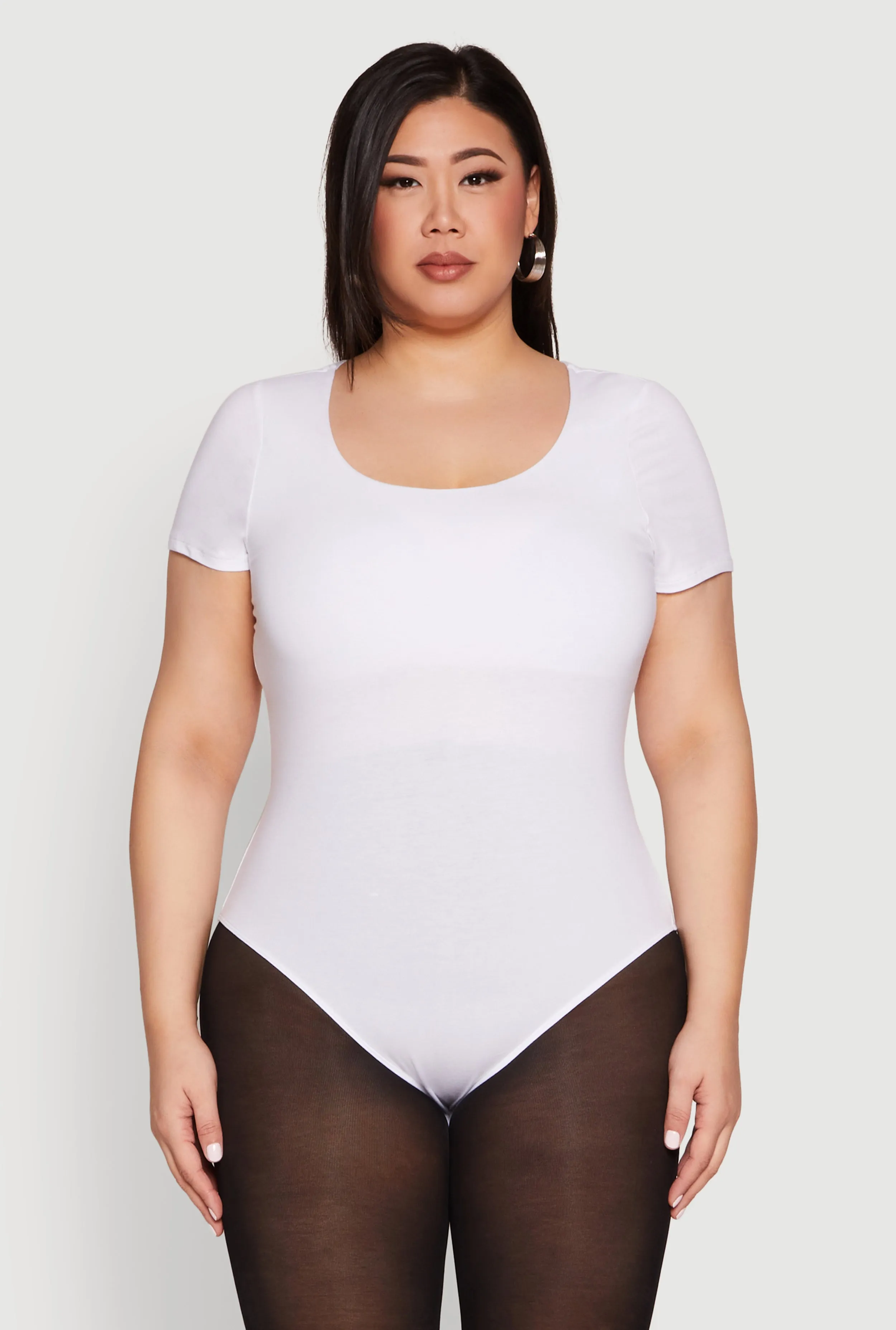 Plus Size Scoop Neck Double Layered Bodysuit sold by Rainbow product image thumbnail 2