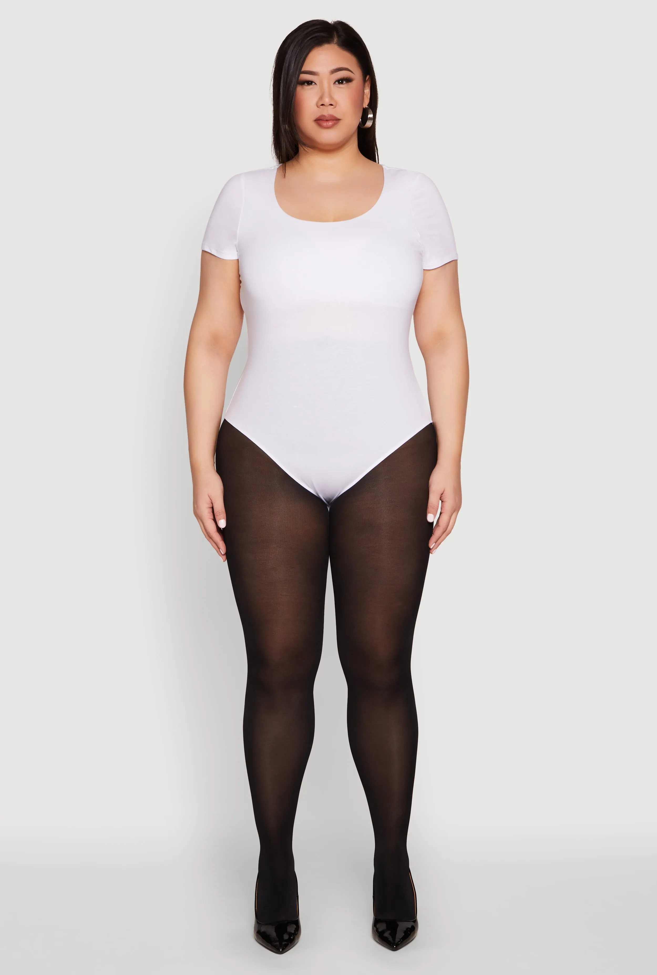 Plus Size Scoop Neck Double Layered Bodysuit sold by Rainbow product image thumbnail 3