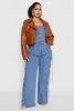 Plus Size Daisy Faux Leather Cropped Moto Jacket sold by Rainbow