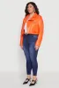 Plus Size Daisy Faux Leather Cropped Moto Jacket sold by Rainbow