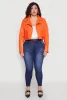 Plus Size Daisy Faux Leather Cropped Moto Jacket sold by Rainbow
