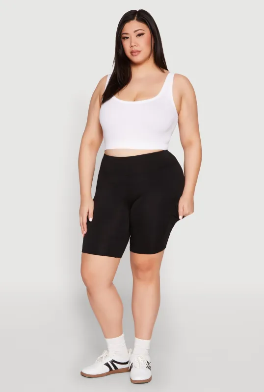 Plus Size Spandex Cargo Biker Shorts sold by Rainbow
