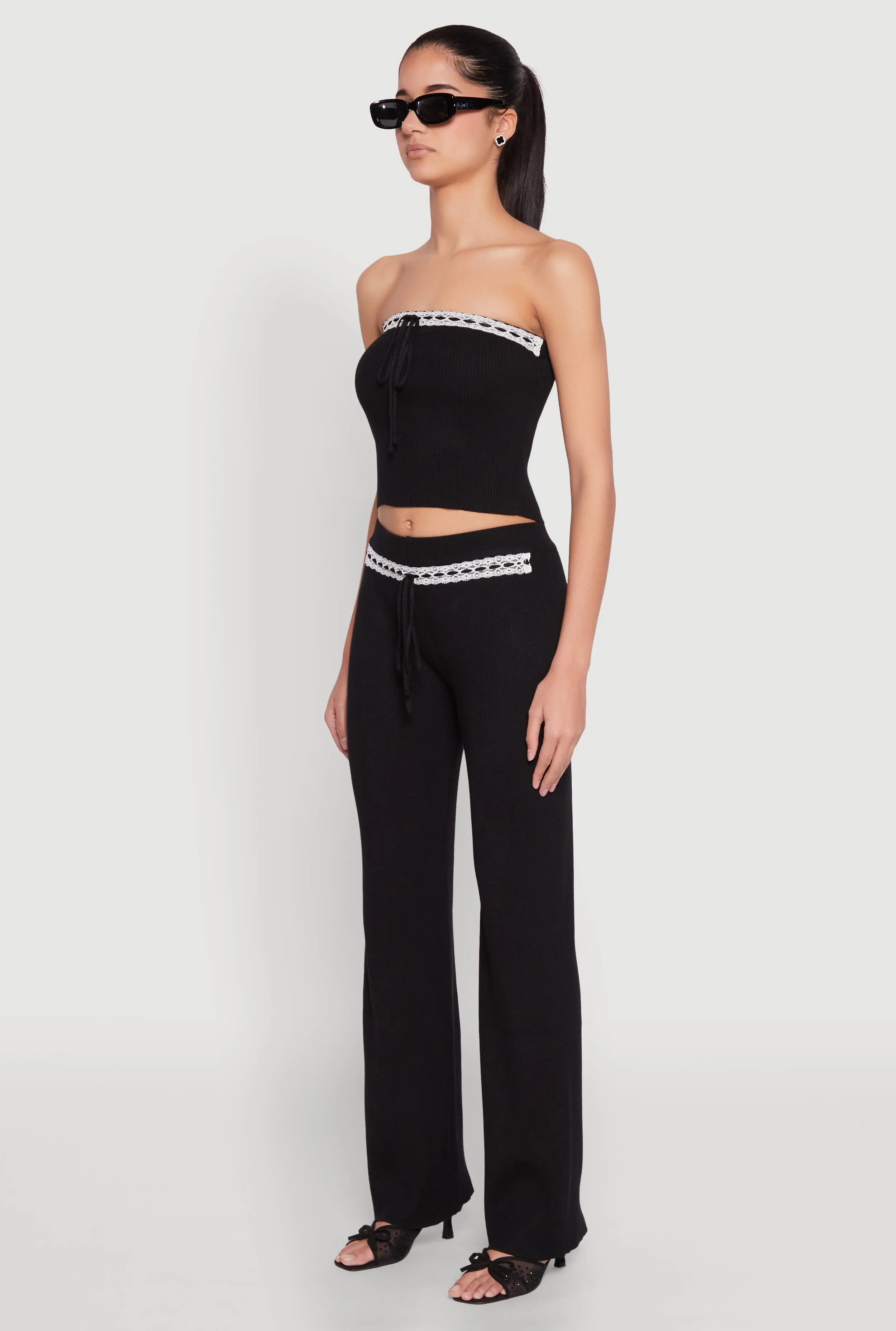 Almost Famous Drawstring Lace Trim Tube Top sold by Rainbow product image thumbnail 5