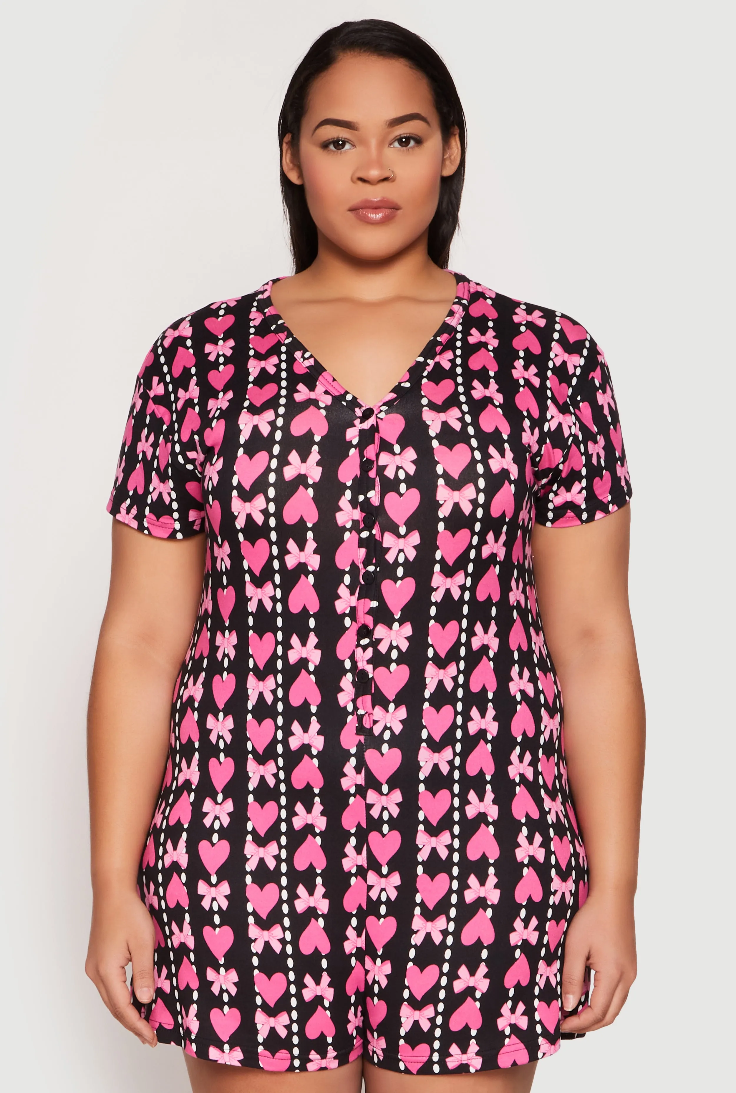 Plus Size Team Girl Pajama Romper sold by Rainbow