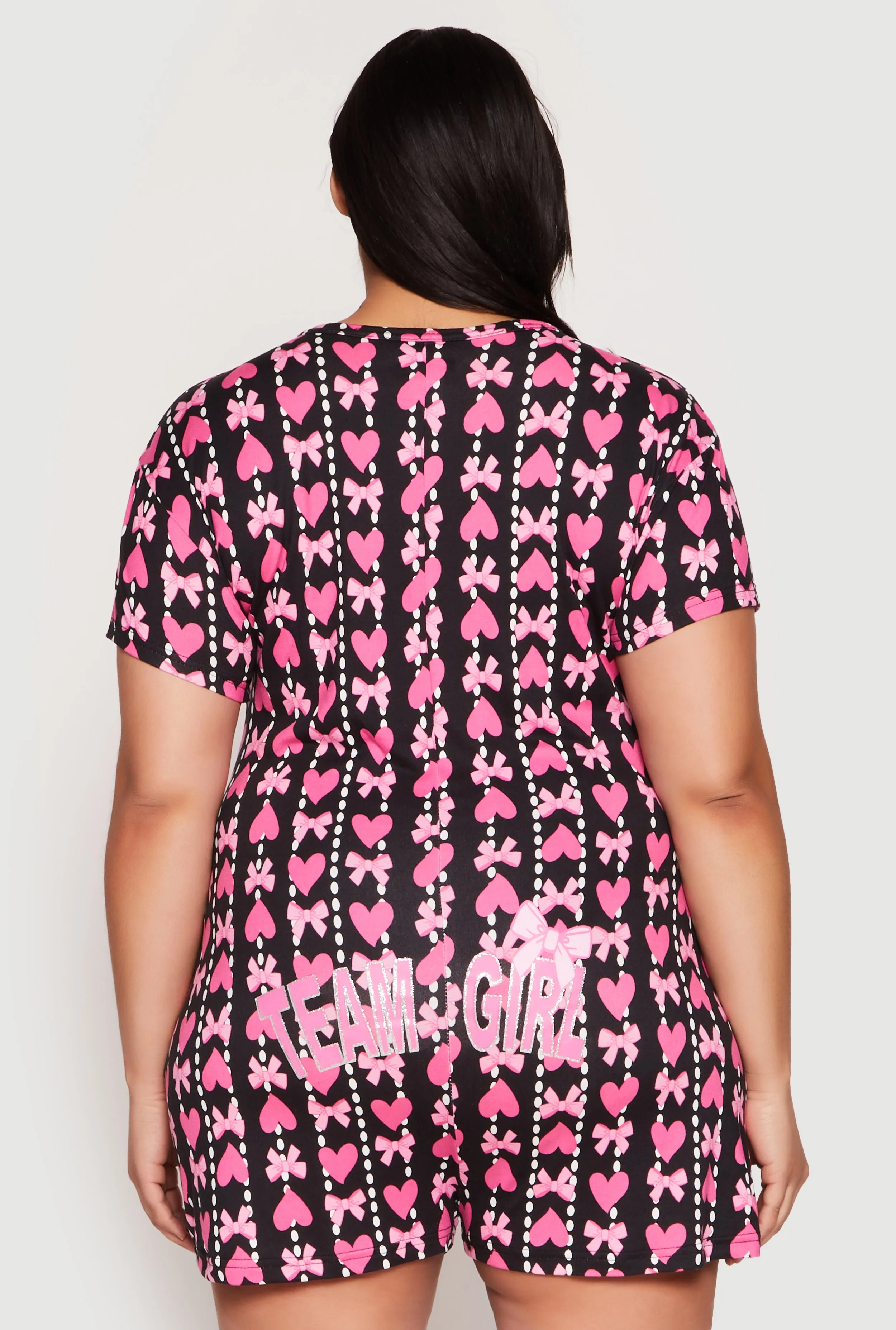 Plus Size Team Girl Pajama Romper sold by Rainbow product image thumbnail 3