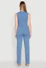 Daisy Sleeveless Button Front Denim Jumpsuit sold by Rainbow