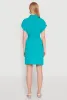Crepe Knit Tie Waist Belted Shirt Dress sold by Rainbow