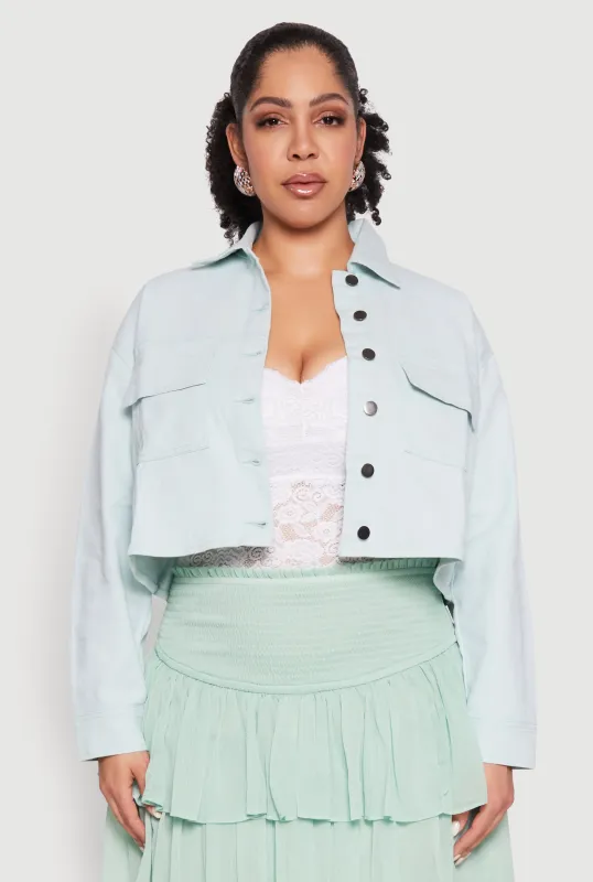 Plus Size Spoon Jeans Denim Cropped Jacket sold by Rainbow
