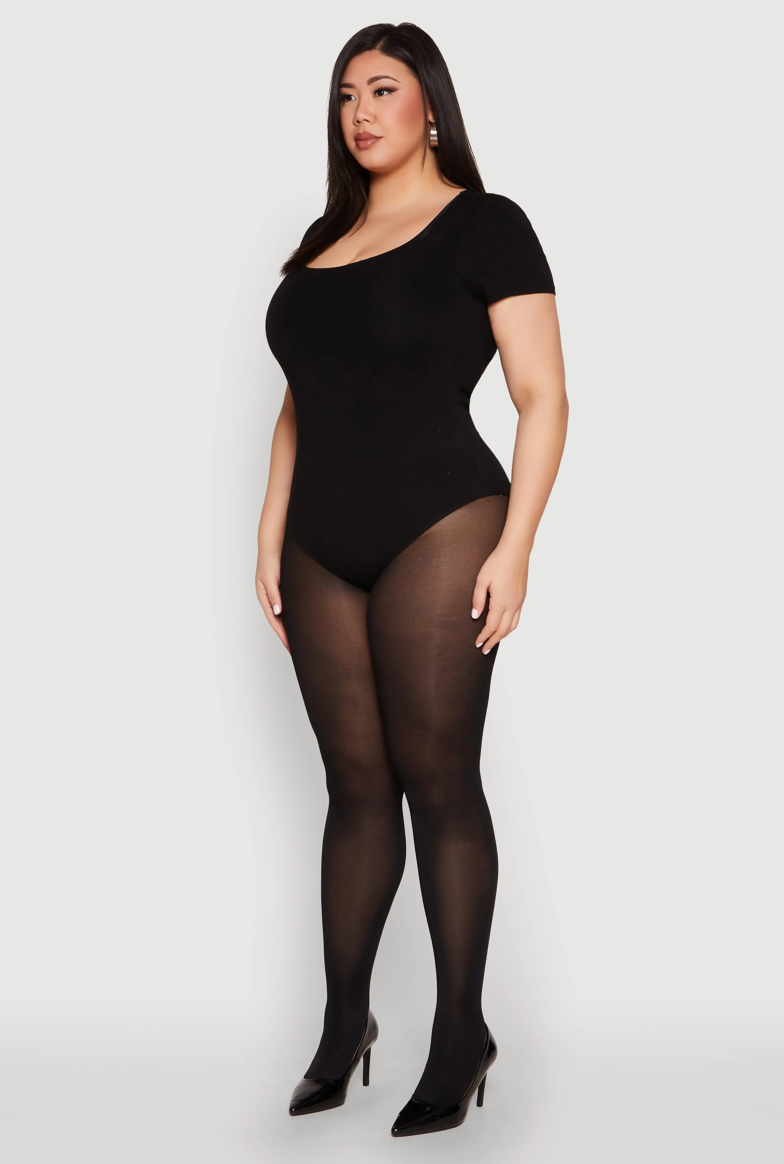 Plus Size Scoop Neck Double Layered Bodysuit sold by Rainbow product image thumbnail 5