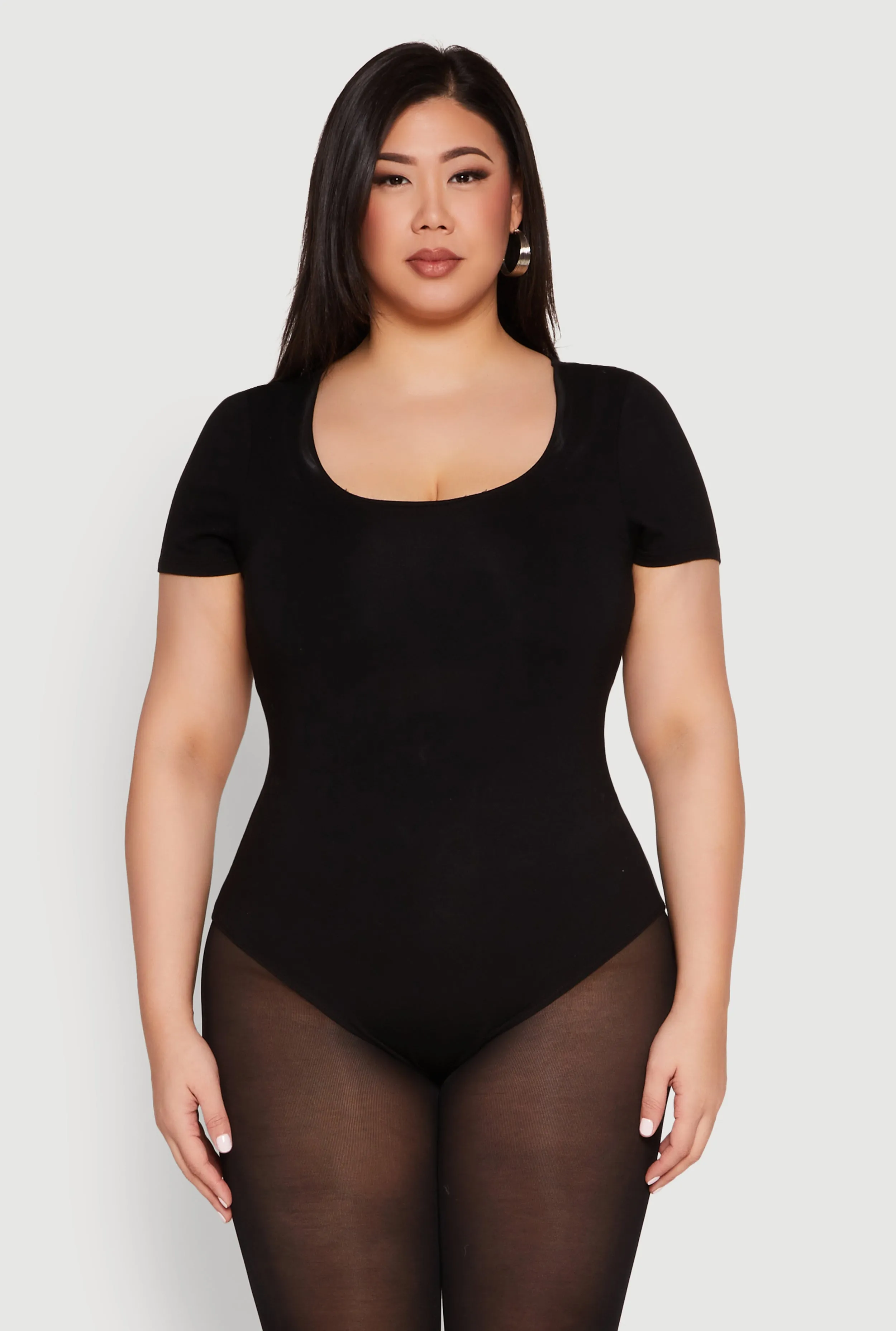 Plus Size Scoop Neck Double Layered Bodysuit sold by Rainbow product image thumbnail 2