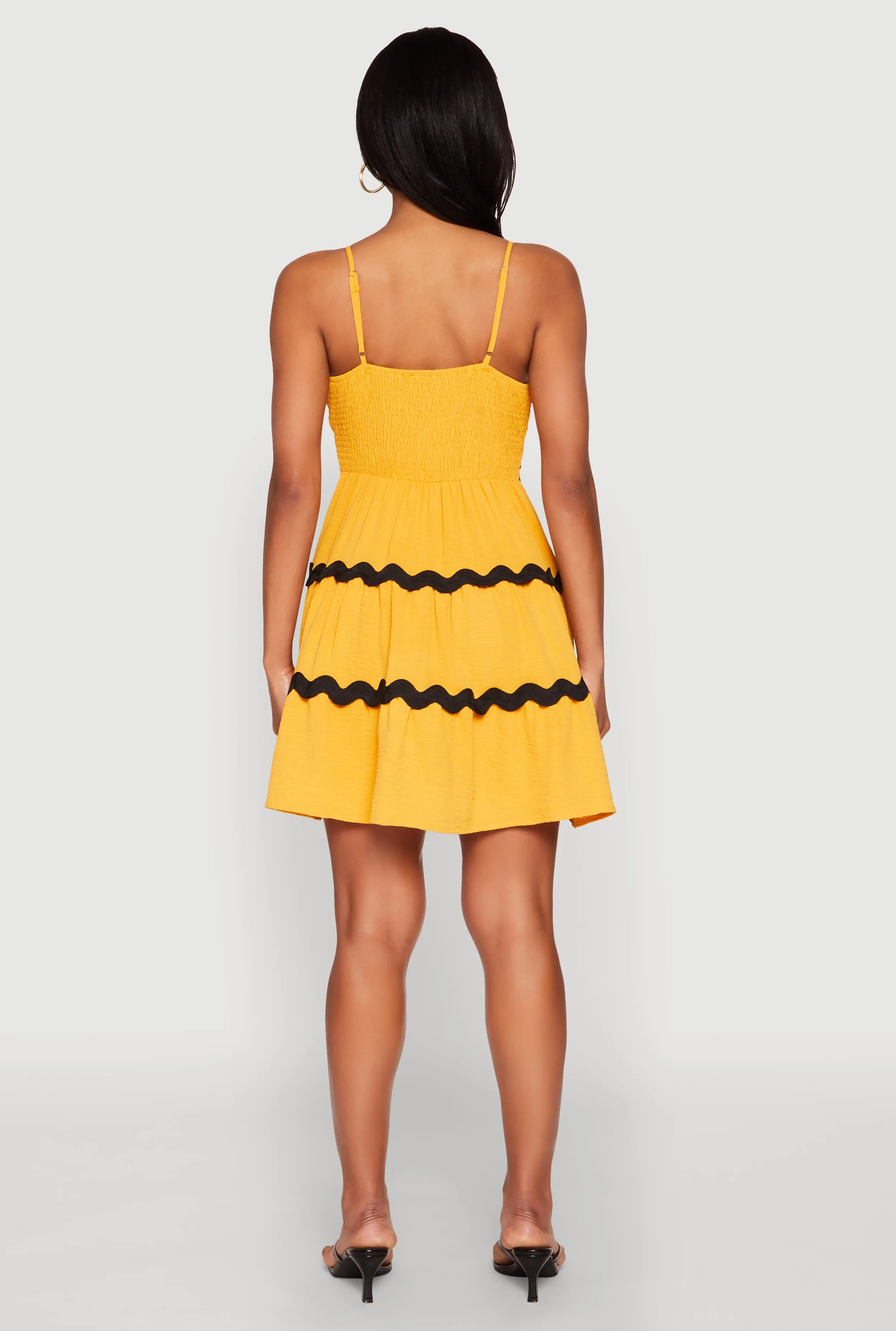 Airy Contrast Trim Tiered Dress sold by Rainbow product image thumbnail 5