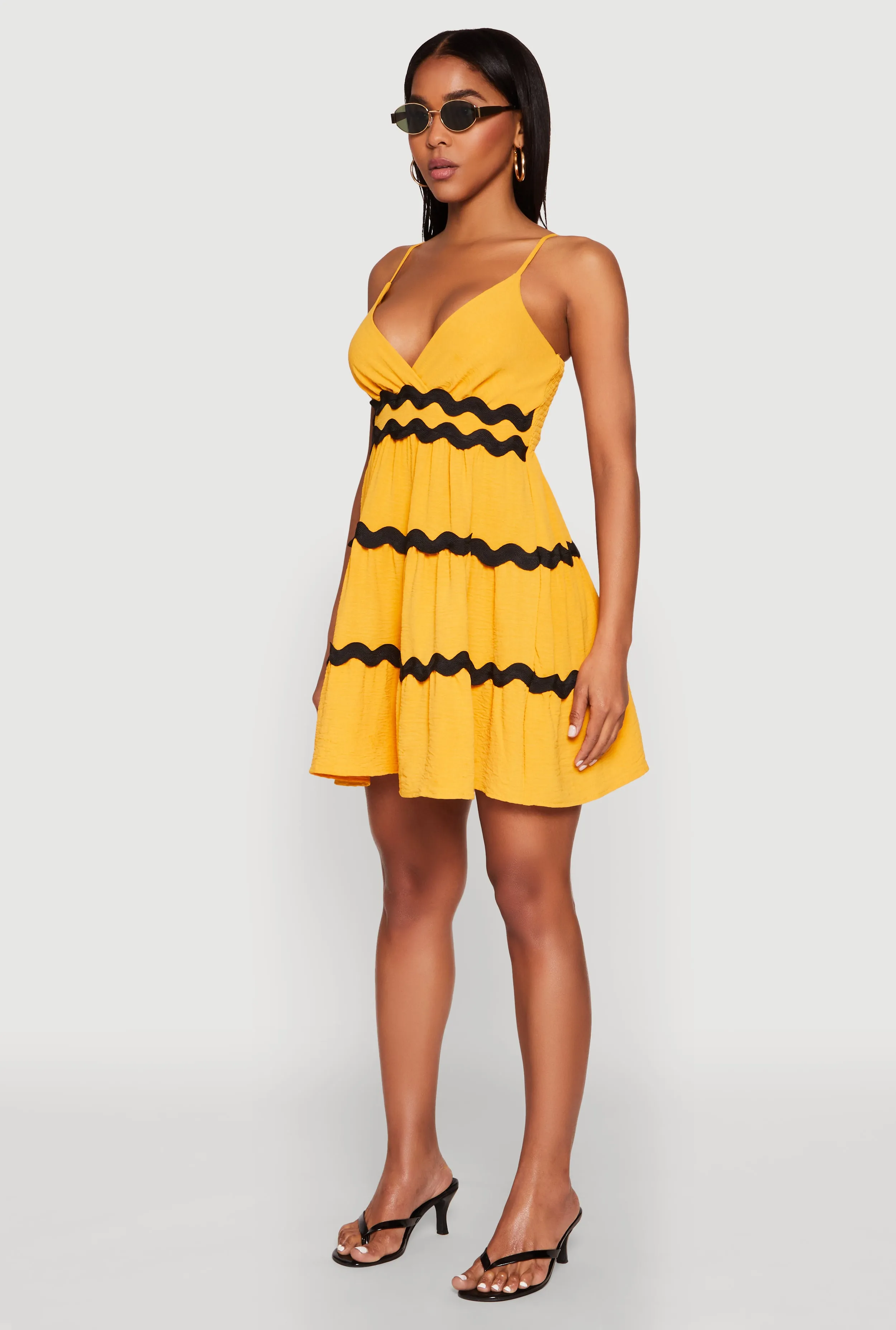 Airy Contrast Trim Tiered Dress sold by Rainbow product image thumbnail 3