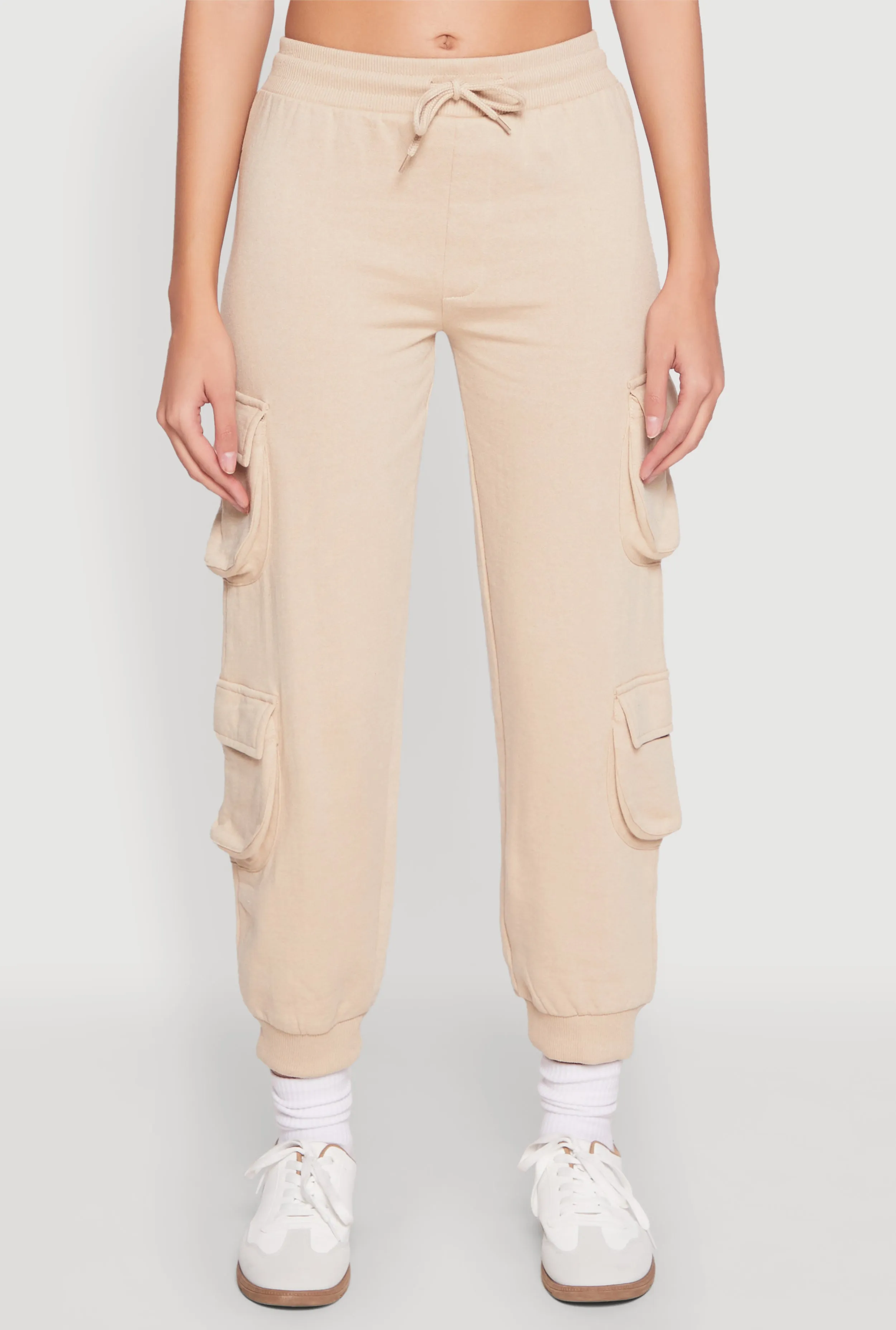 Fleece Ruched Hem Cargo Sweatpants sold by Rainbow product image thumbnail 5