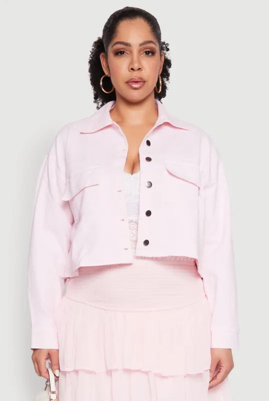 Plus Size Spoon Jeans Denim Cropped Jacket sold by Rainbow