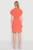 Crepe Knit Tie Waist Belted Shirt Dress sold by Rainbow