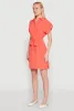 Crepe Knit Tie Waist Belted Shirt Dress sold by Rainbow