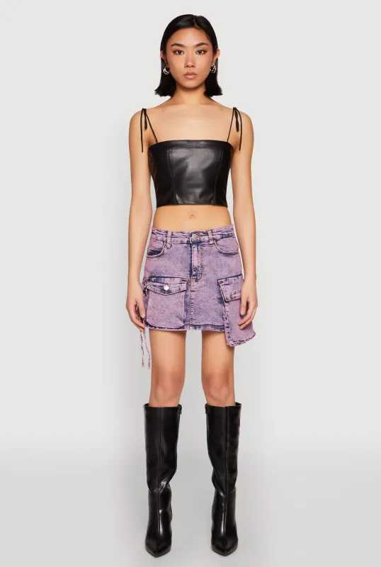 Daisy Mineral Wash Cargo Denim Skirt sold by Rainbow