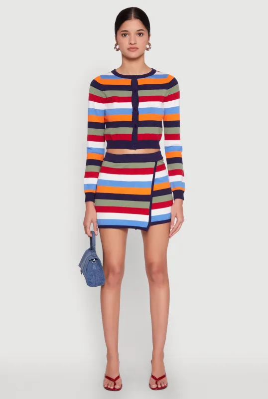 Daisy Striped Asymmetrical Skirt sold by Rainbow