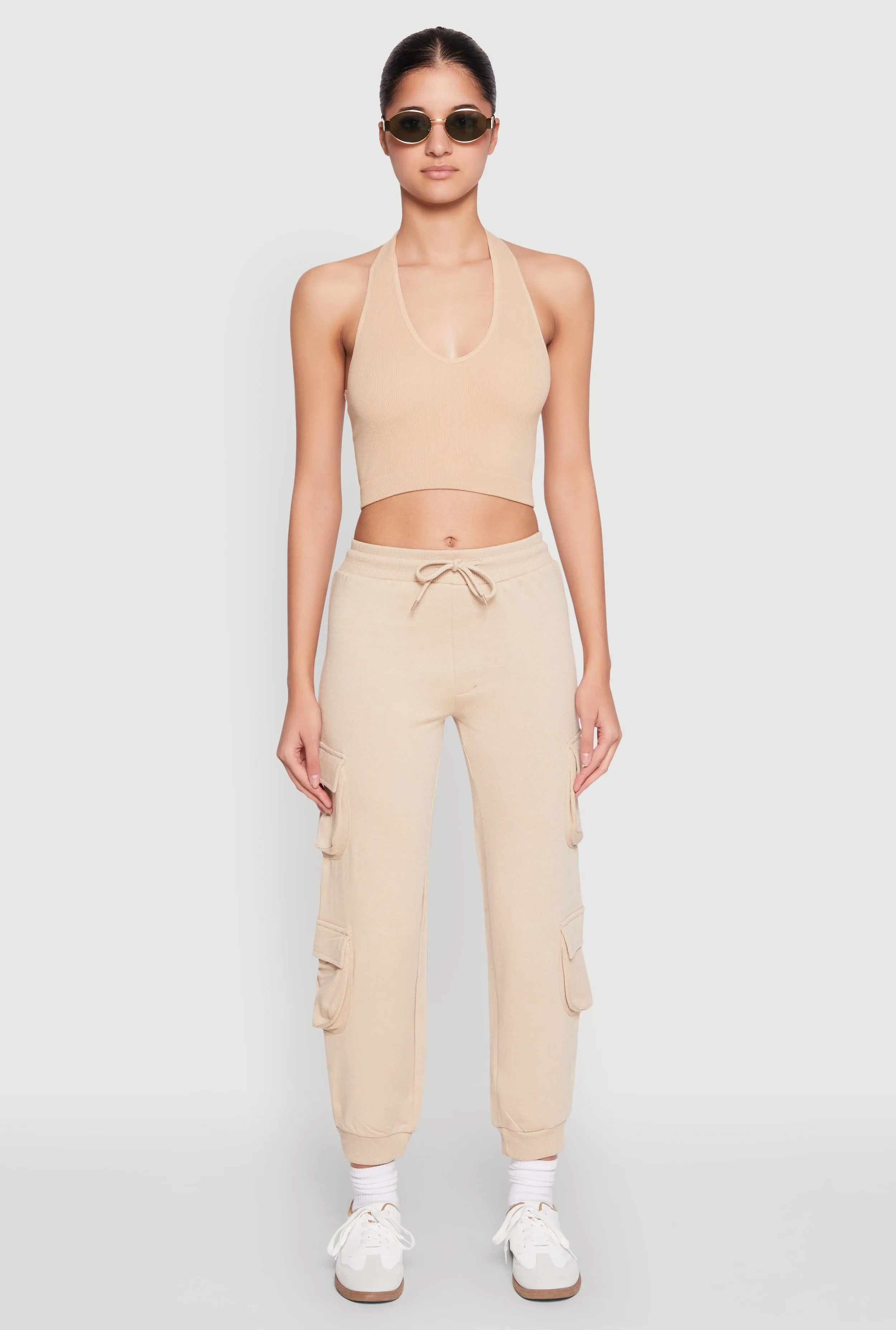 Fleece Lined Cargo Drawstring Joggers sold by Rainbow