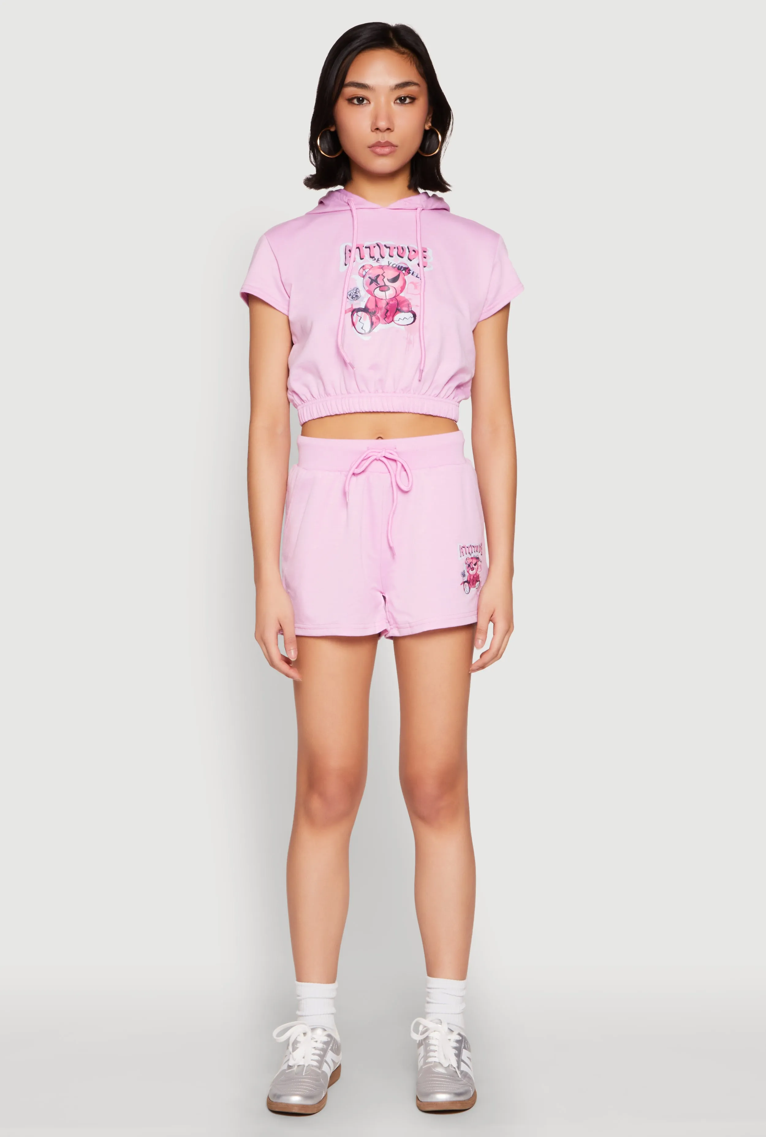 French Terry Bear Graphic Shorts sold by Rainbow