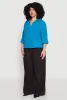 Plus Size Airy Half Button Shirt sold by Rainbow
