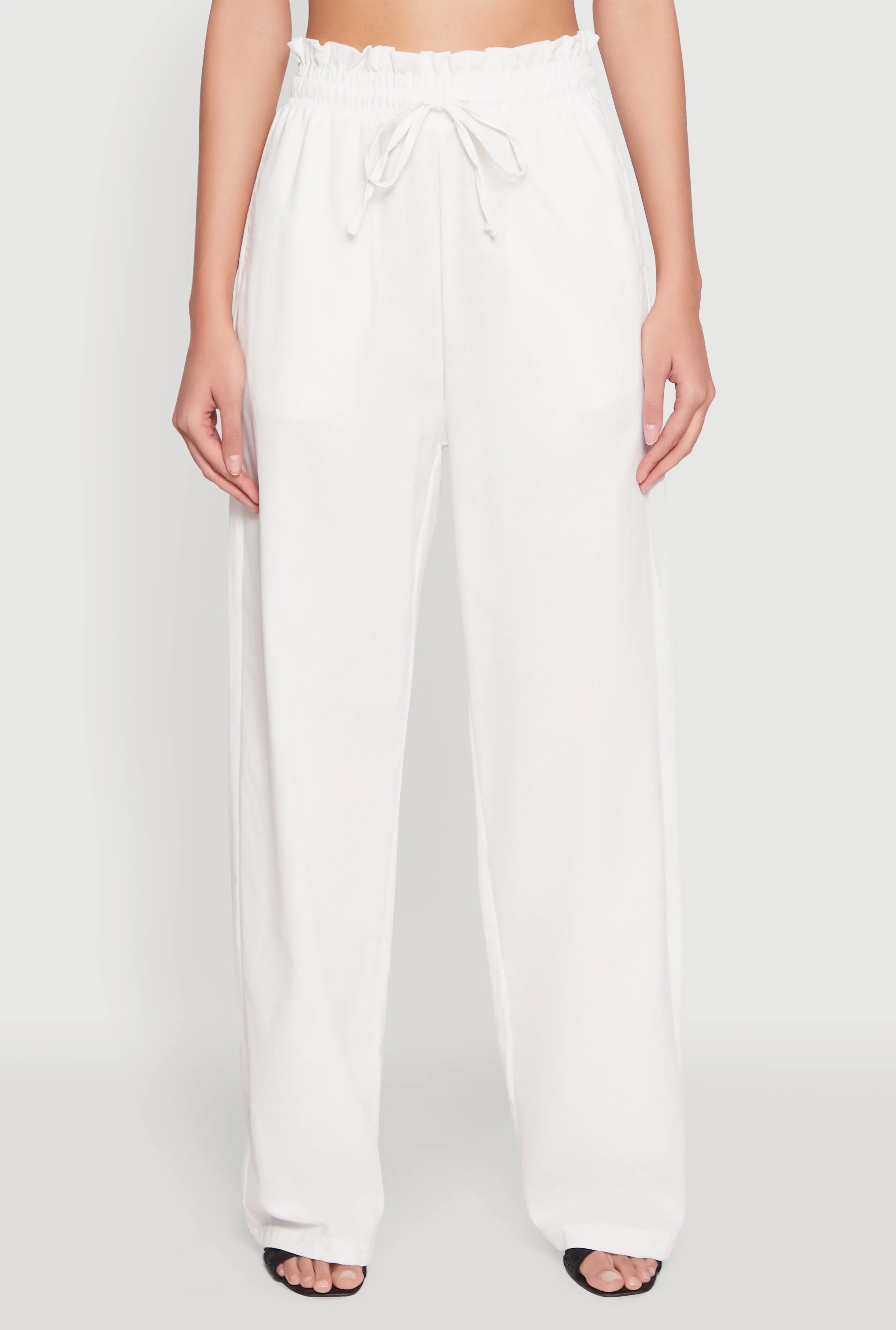 Drawstring Linen Wide Leg Pants sold by Rainbow product image thumbnail 5