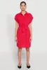 Crepe Knit Tie Waist Belted Shirt Dress sold by Rainbow