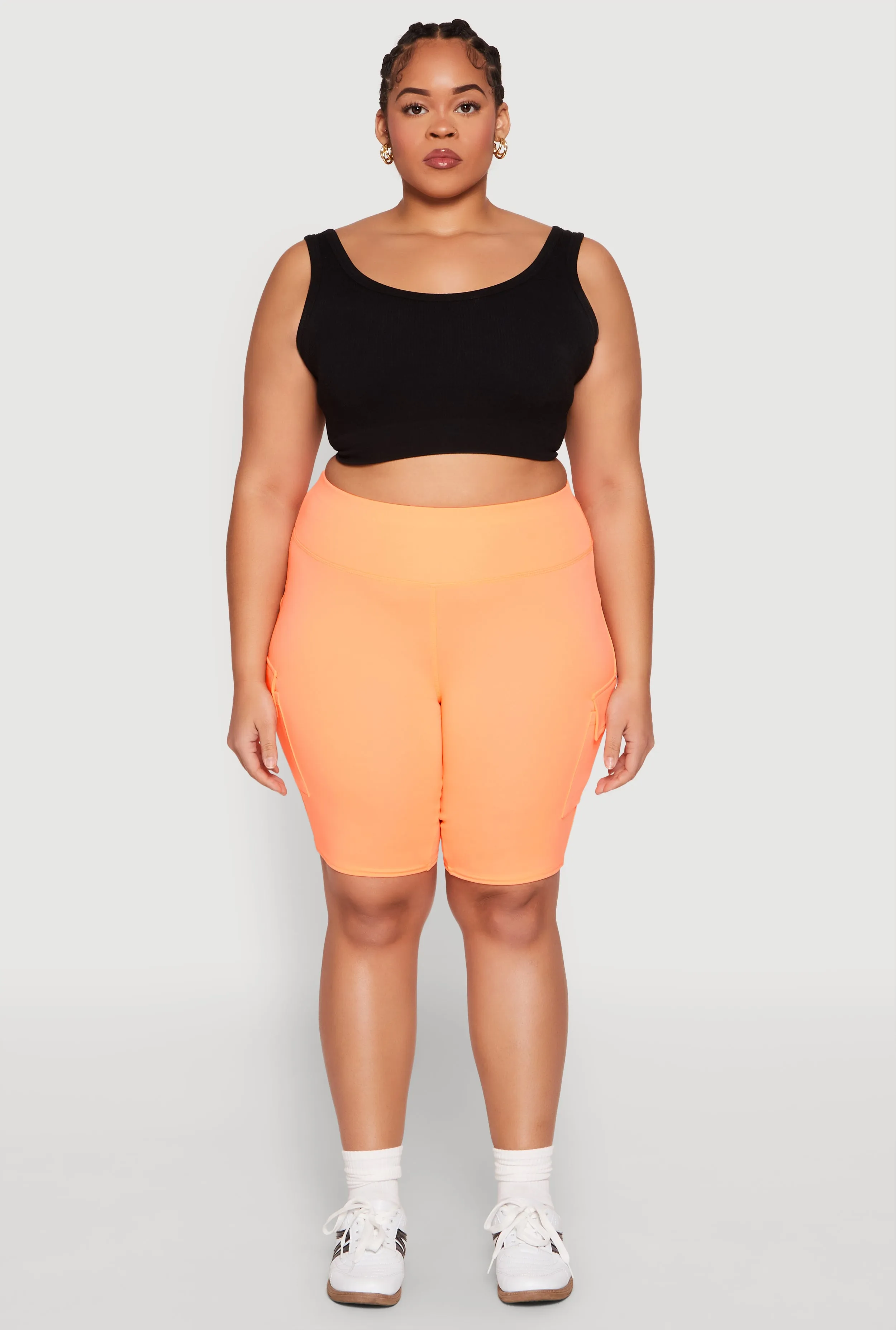Plus Size Spandex Cargo Biker Shorts sold by Rainbow