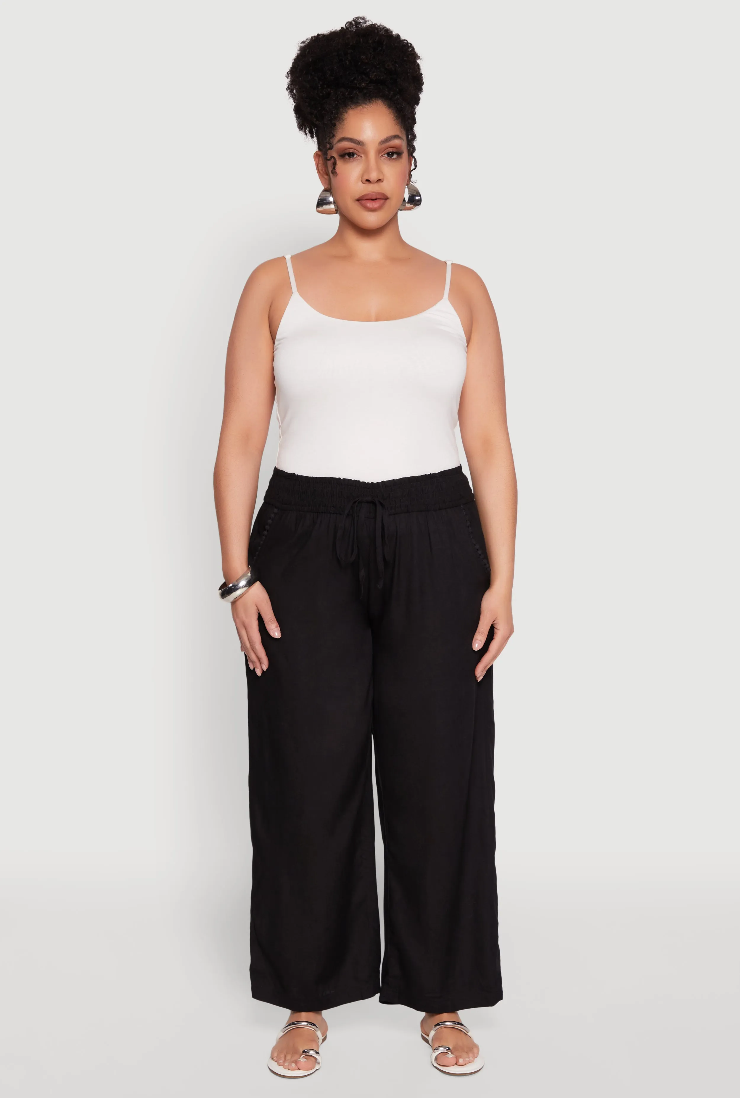 Plus Size Smocked Waist Palazzo Pants sold by Rainbow product image thumbnail 2