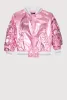 Little Girls Metallic Cargo Pocket Bomber Jacket sold by Rainbow