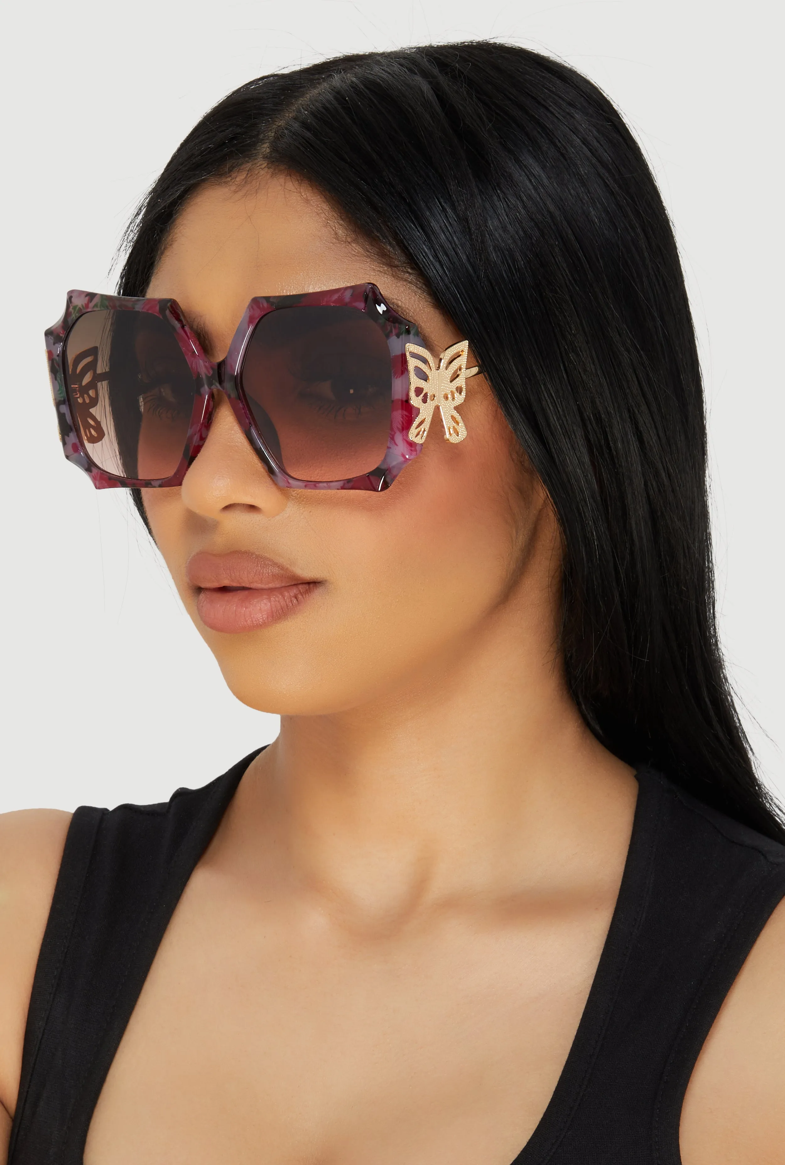 Butterfly Detail Ombre Lens Sunglasses sold by Rainbow product image thumbnail 2