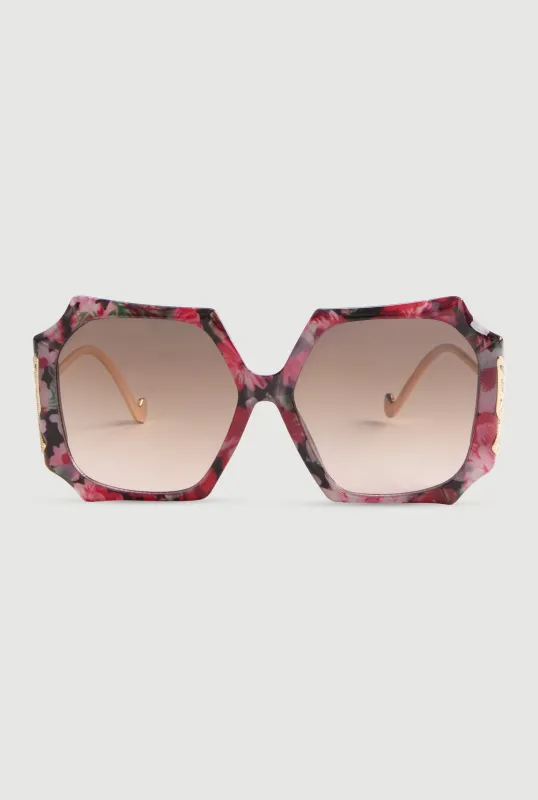 Butterfly Detail Ombre Lens Sunglasses sold by Rainbow