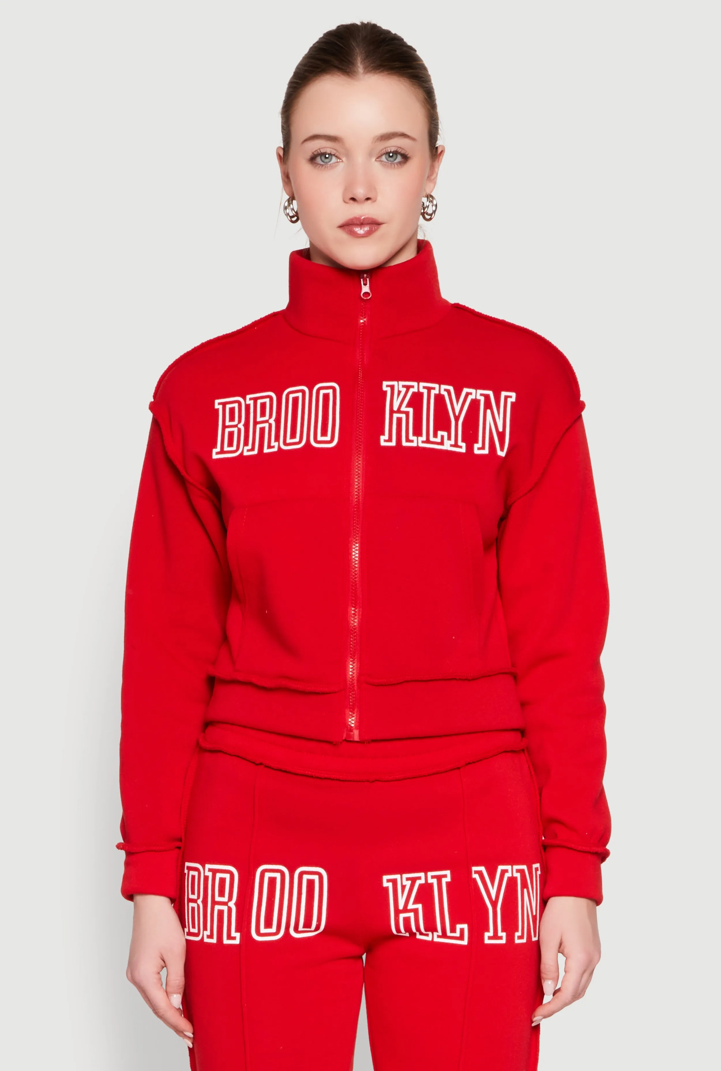 Brooklyn Zip Front Mock Neck Sweatshirt sold by Rainbow