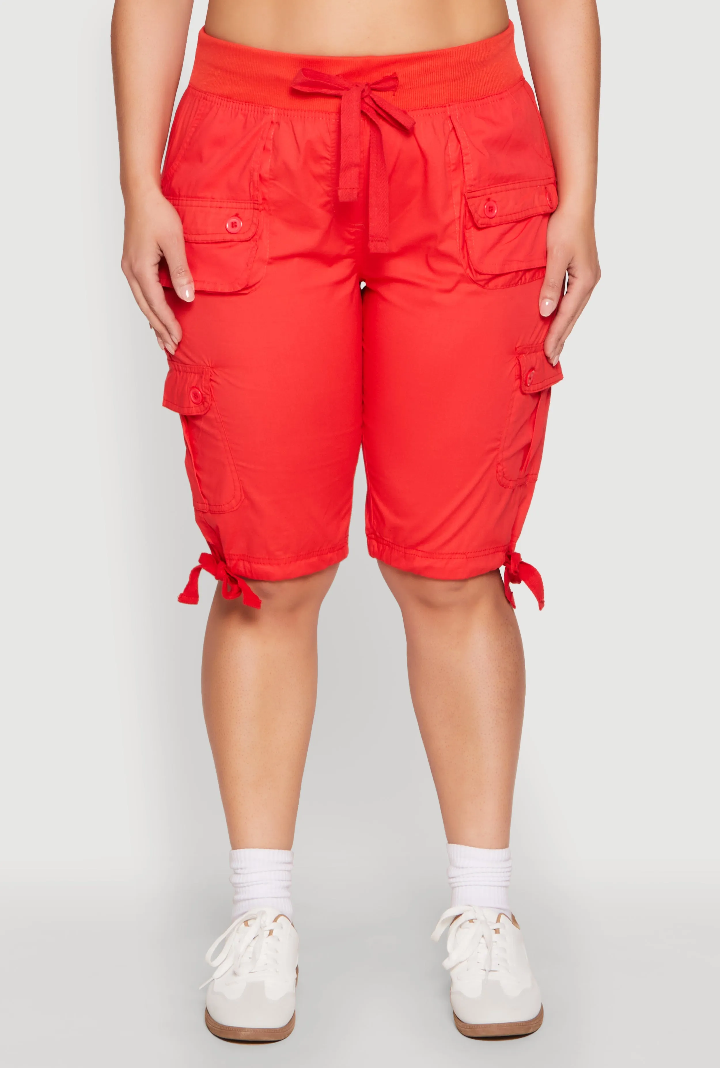 Plus Size Tie Hem Cargo Bermuda Shorts sold by Rainbow product image thumbnail 5
