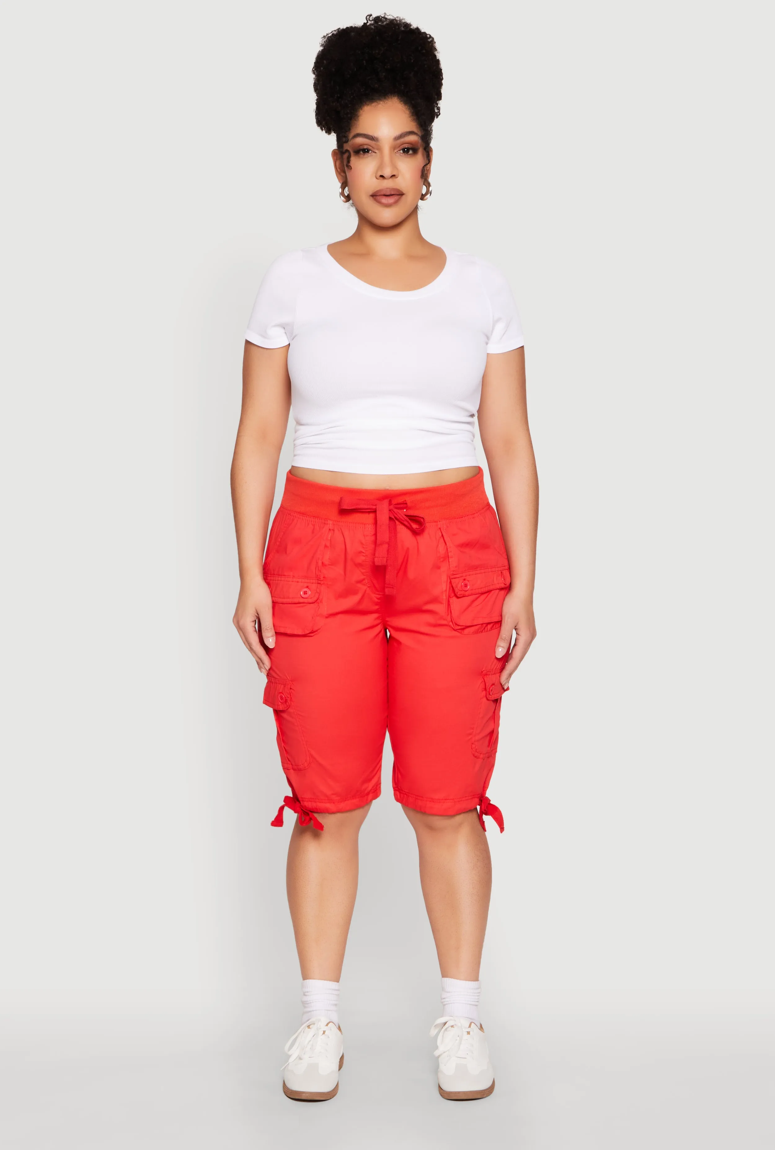 Plus Size Tie Hem Cargo Bermuda Shorts sold by Rainbow product image thumbnail 2