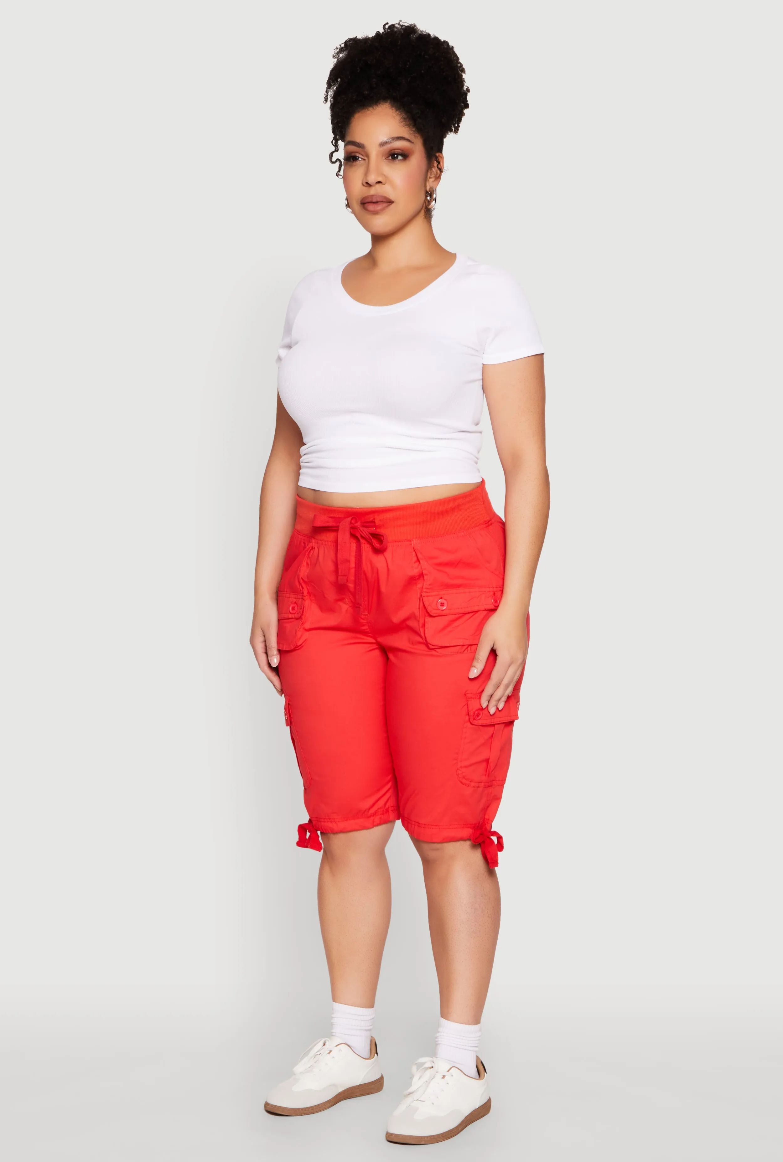 Plus Size Tie Hem Cargo Bermuda Shorts sold by Rainbow product image thumbnail 3