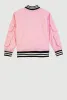 Girls Initial B Chenille Patch Varsity Bomber Jacket sold by Rainbow