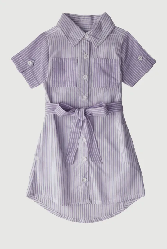 Little Girls Color Block Stripe Shirt Dress sold by Rainbow