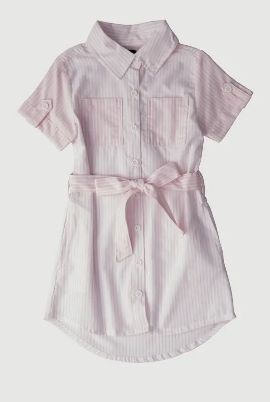 Little Girls Color Block Stripe Shirt Dress sold by Rainbow
