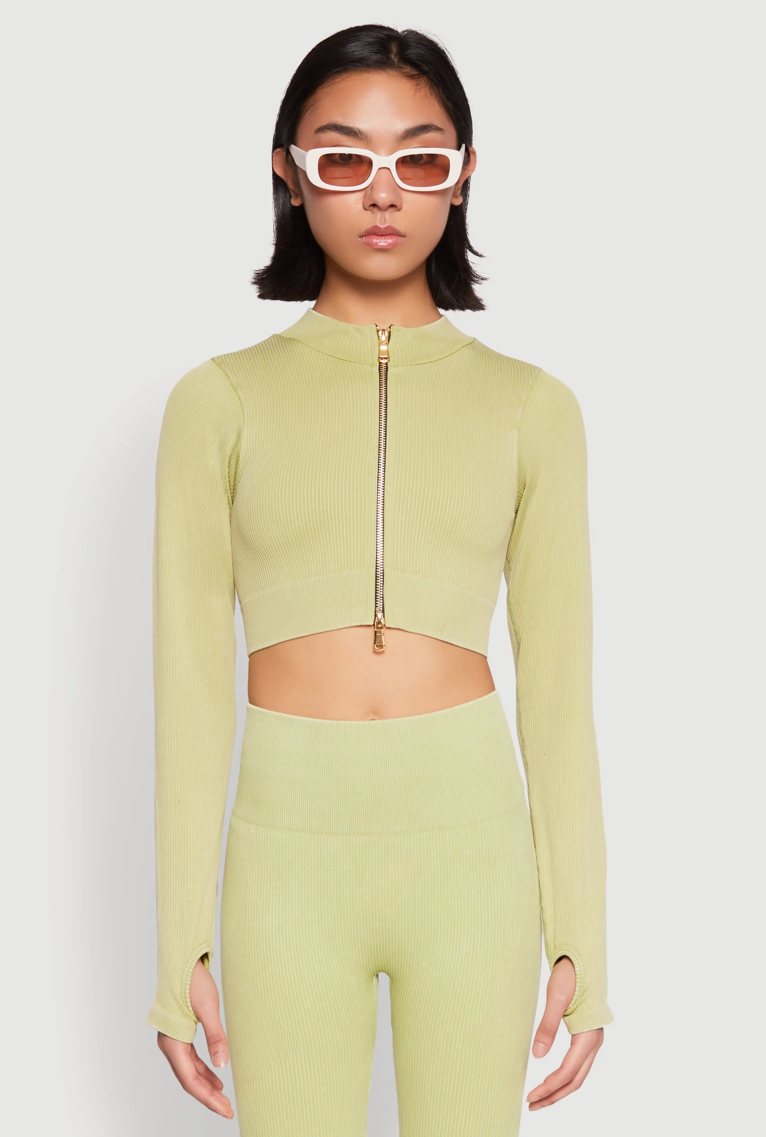 Daisy Ribbed Knit Cropped Track Jacket sold by Rainbow