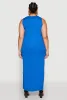 Plus Size Ribbed Knit Side Slit Maxi Tank Dress sold by Rainbow