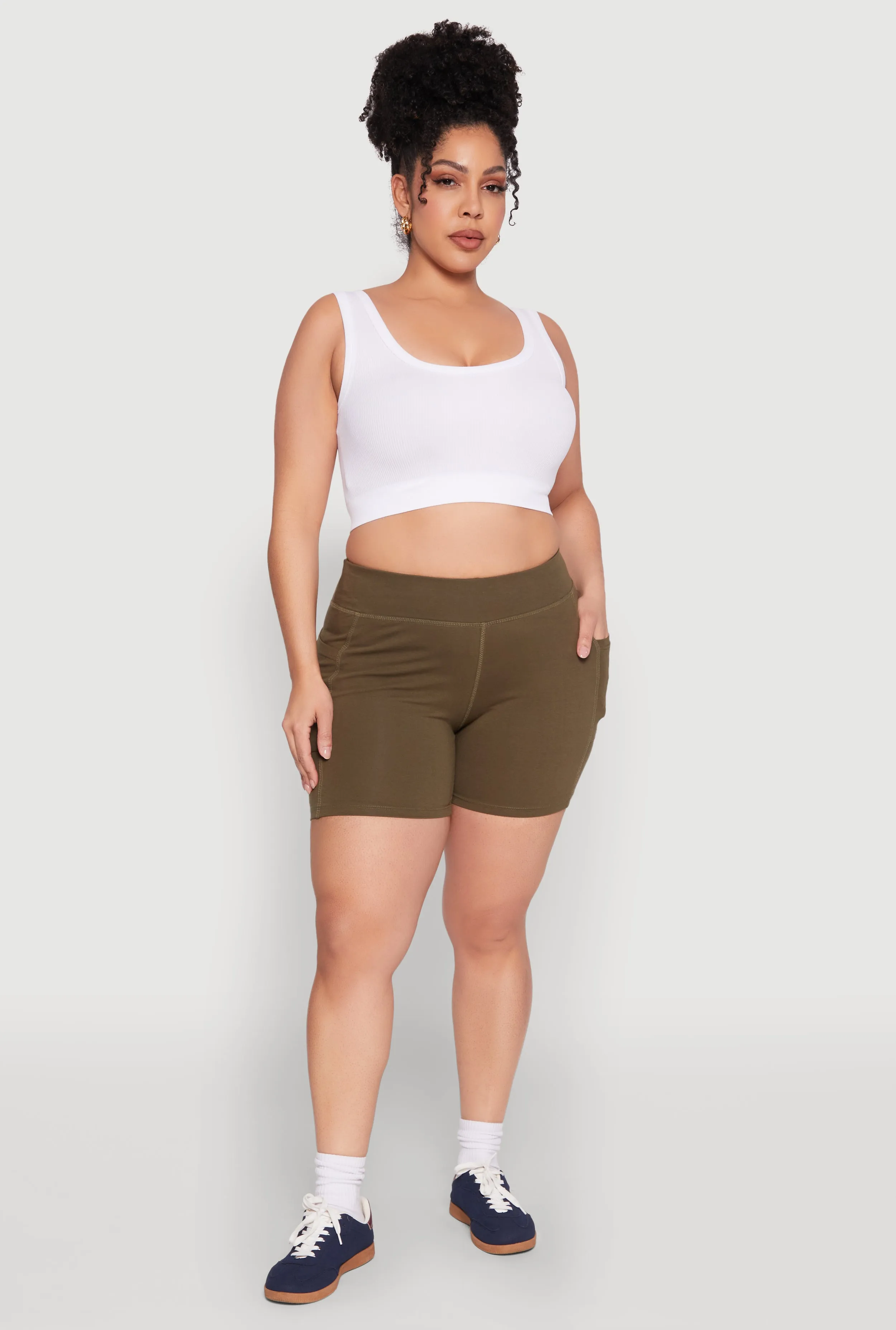 Plus Size Side Pocket Biker Shorts sold by Rainbow