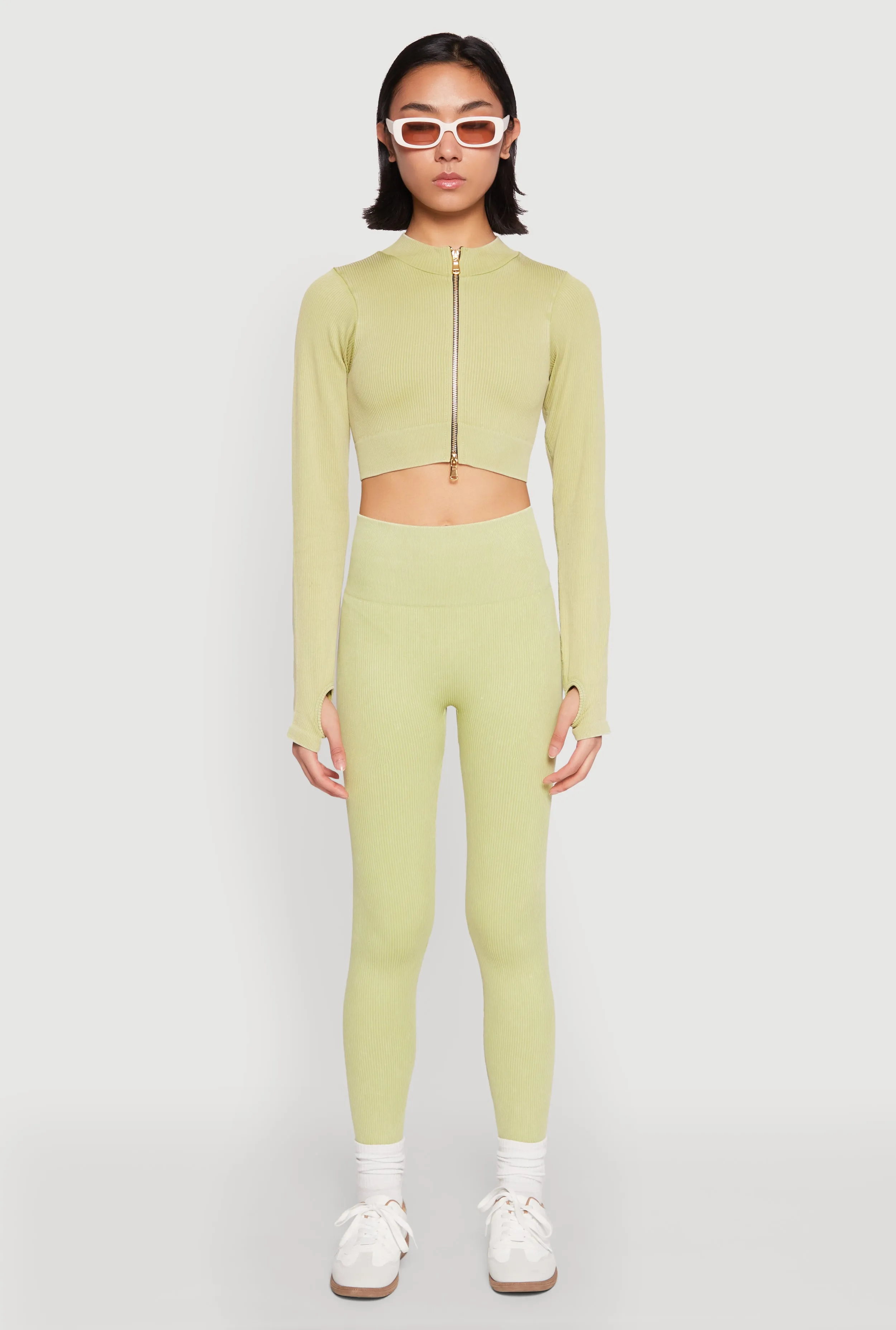 Daisy Ribbed Knit High Waist Leggings sold by Rainbow product image thumbnail 2