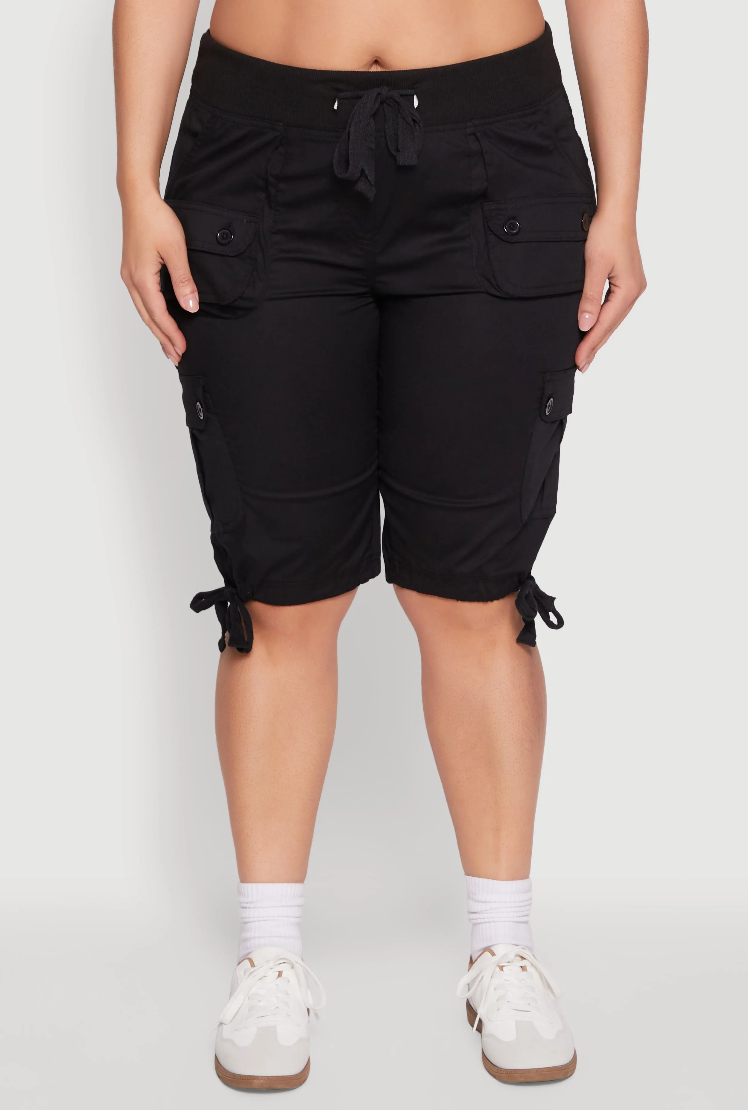 Plus Size Tie Hem Cargo Bermuda Shorts sold by Rainbow product image thumbnail 5