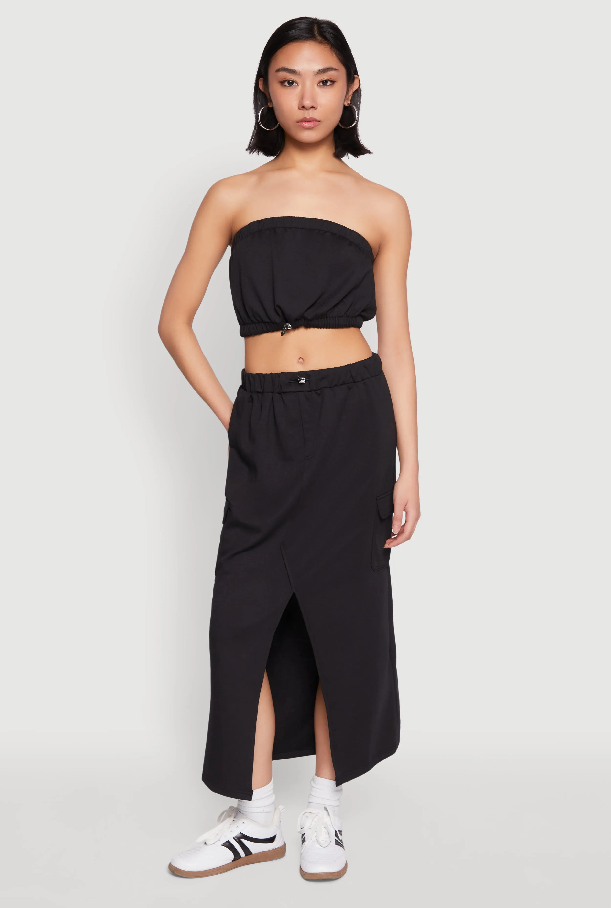 Almost Famous Fleece Slit Front Cargo Skirt sold by Rainbow